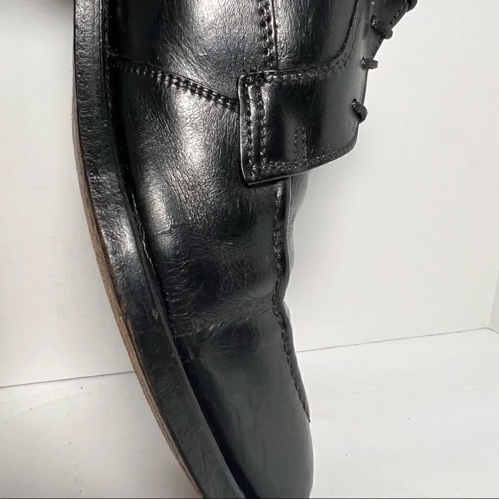 Breather Wright Derby Apron Toe Leather Black Dress Shoes Mens 10B‎